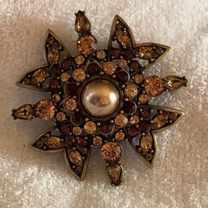 Maltese Cross with Brown/Cream rhinestones.  Perfect for the upcoming holidays.
